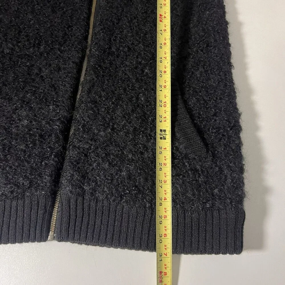 COS Sweater Vest Womens S Black Wool Mohair Boucle Knit Full Zip‎ Minimal Preppy